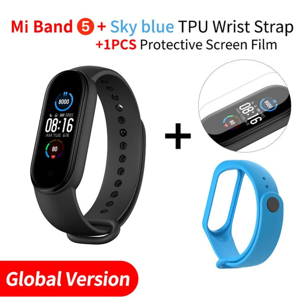 Xiaomi Mi Band 5 Smart Bracelet 1.1" Heart Rate Fitness Tracker Bluetooth 5.0 Waterproof Miband5